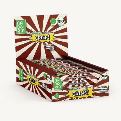 CRISP! Bio Vegan Proteinriegel – Chocolate Brownie, 12er Box
