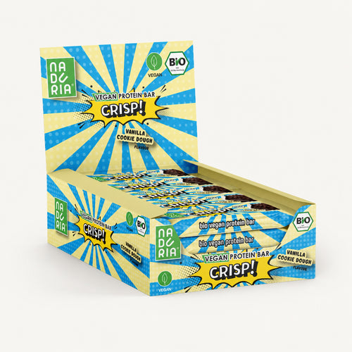 CRISP! Bio Vegan Proteinriegel – Vanilla Cookie Dough, 12er Box