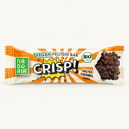 CRISP! Bio Vegan Proteinriegel – Salted Caramel, Einzelriegel